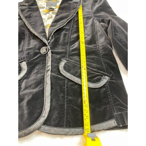 Sanctuary Black Velour Velvet Formal Blazer Jacket Women Size Medium Fall Winter - Picture 6 of 11